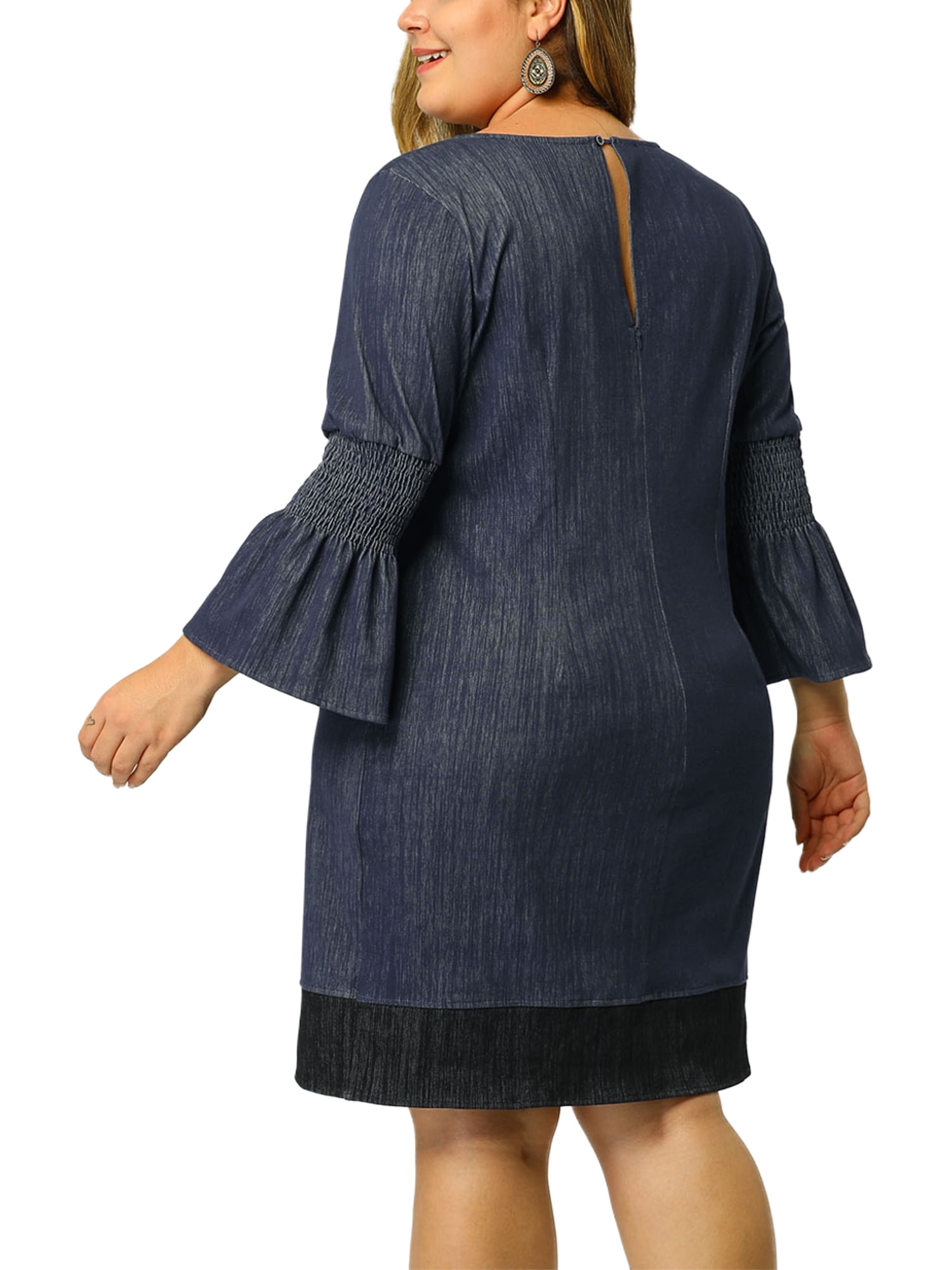 plus size denim dress walmart