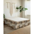 thumbnail image 2 of Brown Wrap Around Bed Skirts for Queen Bed 16" Drop, Bed Skirt with Adjustable Elastic Belt Dust Ruffle Bed Valance for Bedroom Hotel Luxury Oil Painting Abstract Art Contemporary Bed Frame Cover, 2 of 7