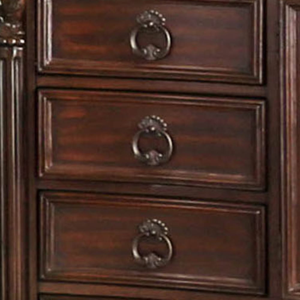 Furniture of America Davidson 2-Piece Dresser and Mirror Set, Brown Cherry