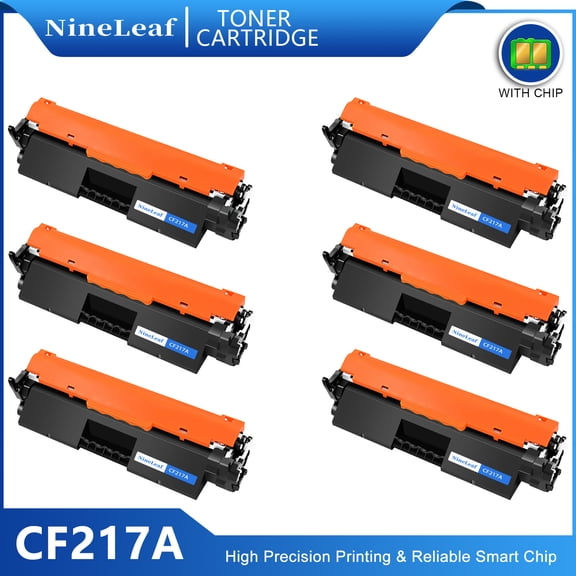 NineLeaf CF217A Compatible 17A Black Toner Cartridge Replacement for HP Laser jet Pro M102a M102w MFP M130a M130fn M130fw M130nw Printers, 1600 Pages, 6PC