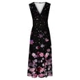 thumbnail image 4 of DailyTrove Women's Floral Print Fit & Flare Dress, Sleeveless, Casual Garden & Evening Wear, Lightweight Rayon Blend, Ruffled Hem, 4 of 6