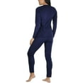 thumbnail image 5 of ToBeInStyle Women's Soft Velvet Long Sleeve Top and Bottom Thermal Set, 5 of 7