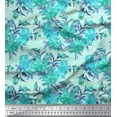 thumbnail image 1 of Soimoi Cotton Duck Fabric Leaves & Lily Flower Print Fabric by Yard 42 Inch Wide, 1 of 1