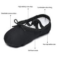thumbnail image 7 of Stelle Canvas Ballet Shoes Spit Dance Slippers Flats Yoga Adjustable Bowknot Dance Shoes for Toddler Girls,Black,9 Toddler, 7 of 7