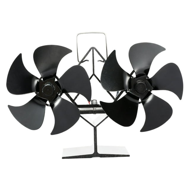 veasfak Fans Fireplace Fan Home Heating Log Burner Wide Temperature Range Wood Thermal 5 Blade