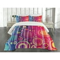 thumbnail image 3 of Ambesonne Art Quilted Bedspread Set 3 Pcs, Psychedelic Modern Art, Queen Size, Royal Blue Red, 3 of 5