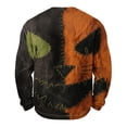 thumbnail image 6 of Fabrcox S-5XL Halloween Men's Shirts Spooky Pumpkin Face Patchwork Crew Neck Sweatshirt for Mens Funny Fall Waffle Big and Tall Pullover XXXL, 6 of 7
