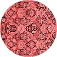 thumbnail image 1 of Ahgly Company Machine Washable Indoor Round Abstract Red Modern Area Rugs, 6' Round, 1 of 4