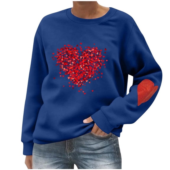 Lopecy-Sta Lightweight Long Sleeve Tops for Women Valentine's Shirt Love Letter Print T Shirt Women's Funny Love Heart Graphic Long Sleeve Tops