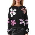 thumbnail image 2 of Michellecmm  Women's Floral Print Sweaters Long Sleeve Drop Shoulder Loose Pullover, 2 of 9
