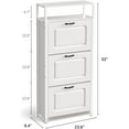 thumbnail image 3 of Shoe Cabinet with 3 Doors , Slim Freestanding Wood Shoe Storage Organizer White, 3 of 8
