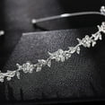 thumbnail image 4 of 1 Piezas Diamantes de Imitación Nupcial Cristal Mujer Diadema Boda Florista Perla Diamante Delgado Plata Flor Hojas Corona Accesorios para el cabello Diadema, 4 of 5