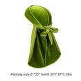 thumbnail image 1 of Velour Headwraps Assorted Colors Long Tail Pirate Long-time Service Hat Windproof Single Layer Attractive Elasticity Comfortable Hair Bonnet olive, 1 of 4