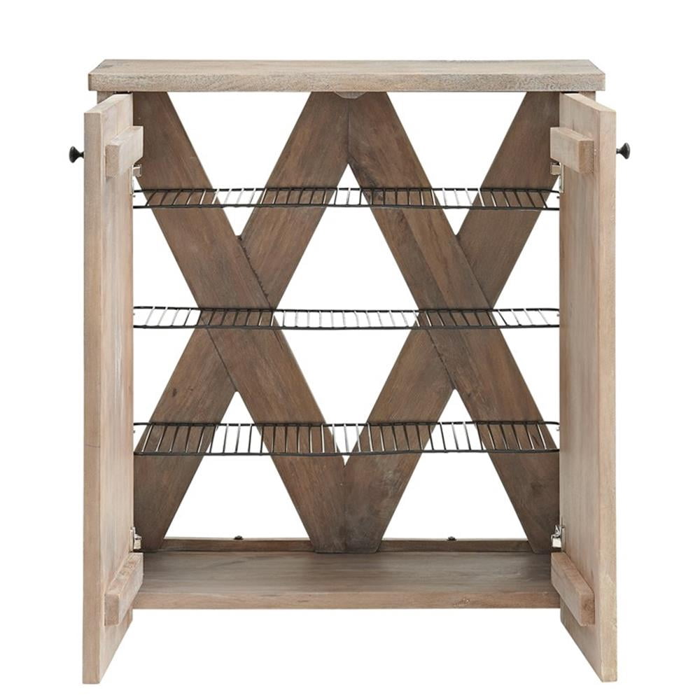 Alaterre Furniture Castleton Mango Wood 31"W Shoe Cubbie Cabinet, Driftwood