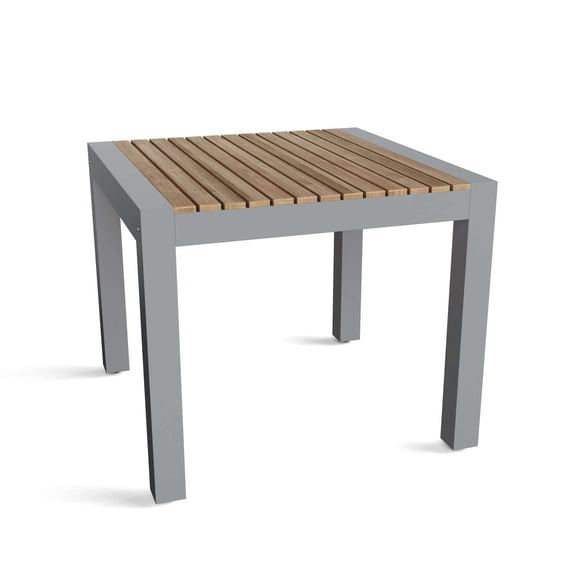 Anderson Teak Seville Square Traditional Aluminum Dining Table in Gray