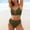 Army Green, variant on Solid Colors Womens Bikinis Spaghetti Straps 2 Piece High Waisted Triangle Bathing Suits Crew Neck Tummy Control Women Swimsuit Sets