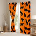 thumbnail image 3 of jejeloiu Cute Cat Kitten Curtains Pack of 2 (42x84 Each),Kawaii Pet Animals Curtains Blackout,Orange Black Bedroom Curtains For Boys Kids,Luxury Bedroom Decor, 3 of 6