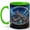 Green, variant on Snow Globe Castle 11oz Ceramic Mug, Winter Fantasy Coffee Cup