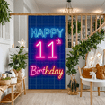 thumbnail image 5 of Neon Style 11th Birthday Banner Backdrop Happy Birthday Party Decorations Photography Props Balloon Themed Party Background Supplies, 5 of 8