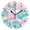Black, variant on Blue Pink Seashells Hand Painted Round Wall Clock Silent Analog Battery Operated Black Pointer Home Decor 9.84" Diameter
