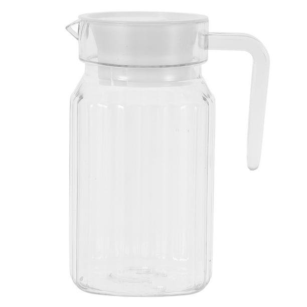 Jarra de agua con tapa y asa de pico, jarra de plástico transparente, recipiente para bebidas, jarra para refrigerador, para jugo, té, limonada, 500 ml