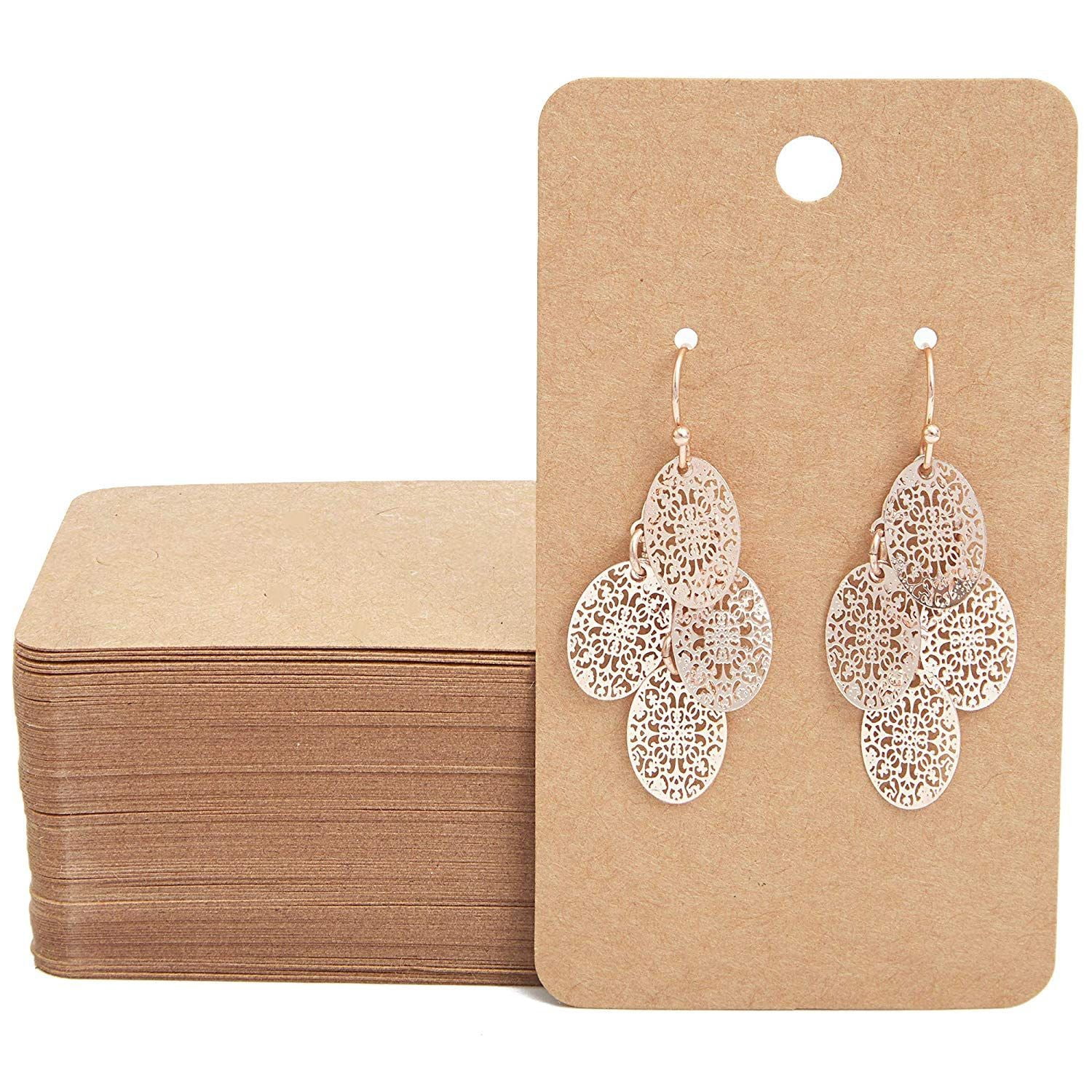 300 Pack 2 X 3 5 In Rectangle Earring Holder Cards For Display Jewelry Bulk White Black Brown Walmart Com Walmart Com
