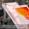 thumbnail image 5 of Dteck Case for Apple iPad 8th Generation 10.2" (2020),Shockproof Rubber Armor 3-Layer Protection iPad 7th Gen 10.2-inch 2019 Case Hybrid Hard Kicstand Cover without Screen Protector,Rosegold, 5 of 8