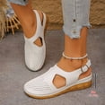 thumbnail image 6 of QNANSPI Women's Wedge Heel Shoes, Summer Casual Footwear for Women, Women Solid Color Closed Toe Wide Width Beach Wedge Heel Footwear With Buckle And Thick Sole For Summer Shoes, 6 of 6