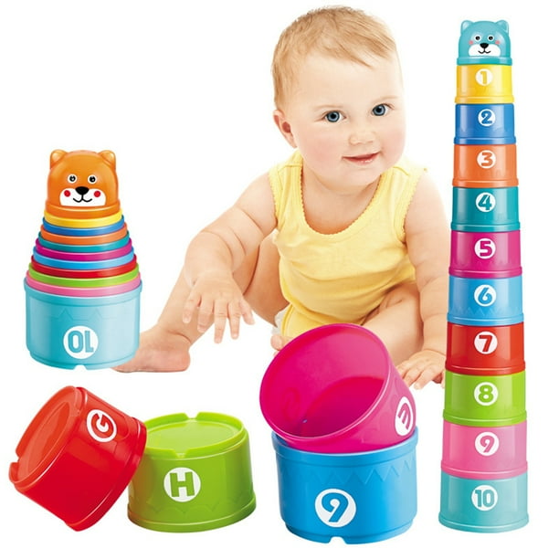 Kids Table Rainbow Stacked Cups Set Stacked Cups Toys Interactive Games