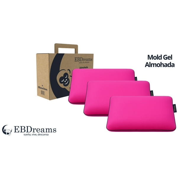 Paquete 3 Almohadas EBDreams Mold Gel Rosa Air Sense Estandar Suave Ergonómica Bambú El Bazar Store