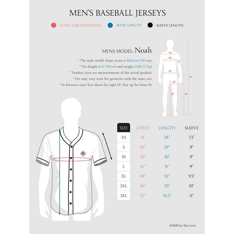 Ma Croix Mens Baseball Jersey Button Down Athletic Sport Uniform 