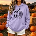thumbnail image 6 of TKLPEHG Womans Thanksgiving Sweatshirts Fall Fashion Pumpkin Graphic Hoodies Long Sleeve Hooded Drawstring Casual Pullover with Pocket (Purple,XXL), 6 of 6