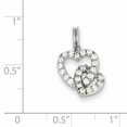 thumbnail image 3 of Sterling Silver Rhodium-Plated Cz Interlocking Hearts Charm (19 X 13) Made In China qc6191, 3 of 3