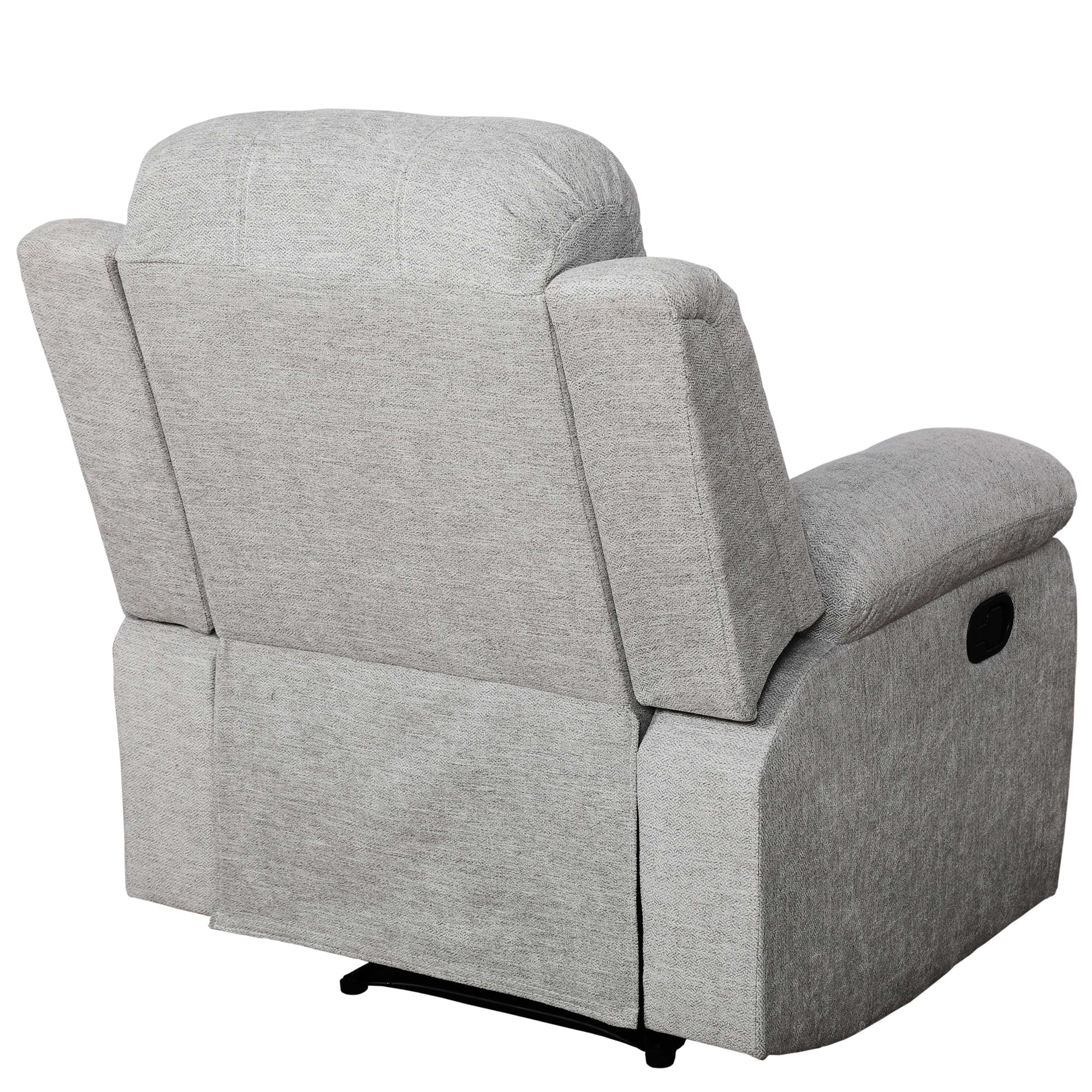 Aukfa Linen Recliner Chair, 38" Overstuffed Armchair Living Room Home Theater Lounge Seat, Light Gray