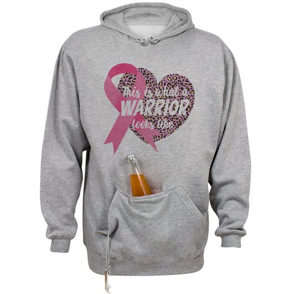 What a Warrior Looks Like Beer Holder Tailgate Hoodie Sweatshirt Unisex Large Oxford