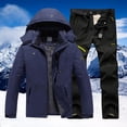 thumbnail image 2 of Ensemble de Survêtements pour Hommes, Combinaison de Ski d'Hiver Coupe-Vent avec Veste à Capuche et Pantalon pour Sports de Neige Extérieurs, Tenues d'Automne, TG, 2 of 3