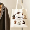 thumbnail image 4 of 1pc Canvas Tote Bag Reusable Cotton Bag for Women Durable Cloth Shoulder Zipper Pockets Cloth, 4 of 8