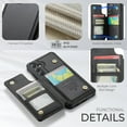 thumbnail image 4 of Funda para Samsung Galaxy S25 Plus con tarjetero, tipo billetera para hombre y mujer con bloqueo RFID, de cuero resistente, con soporte, cierre magnético y a prueba de golpes, 4 of 10