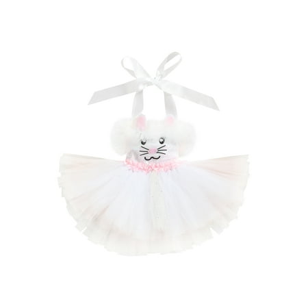 

Little Girls Easter Bunny Romper Dress Halter Sleeveless Tulle Tutu Mesh Dress