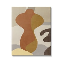 Stupell Industries Earthy Boho Vase Abstract Painting Gallery Wrapped Canvas Art Print Wall Art, 24 x 30