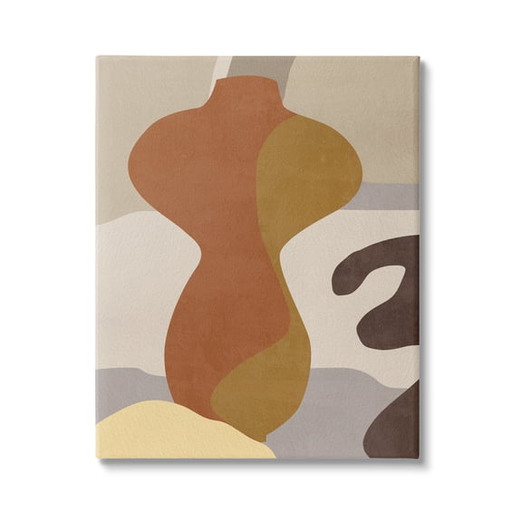 Stupell Industries Earthy Boho Vase Abstract Painting Gallery Wrapped Canvas Art Print Wall Art, 24 x 30