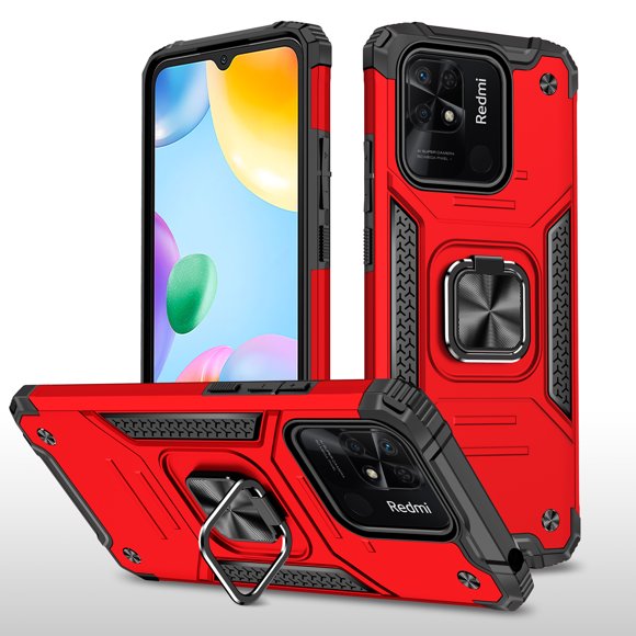 Funda de teléfono para Redmi 10 C/Poco C40 de Uso Rudo Shock color + Mica de Cristal