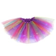 thumbnail image 3 of Tiijoy Kids Girls Rainbow Glitter Layered Tulle Tutu Skirt with Led Lights, 3 of 3