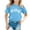 Blue, variant on Girls Summer Tops Toddler T Shirts Printed Round Neck Short Sleeved Shirt Shirt Plus Size T-Shirts