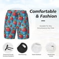 thumbnail image 5 of Lsque Mens Swim Trunks Cute Strawberry Flower Pot Pattern - Bathing Suit Compression Liner - Beach Swim Shorts Swimwear - (S-3XL) - Stretch Quick Dry -, 5 of 9