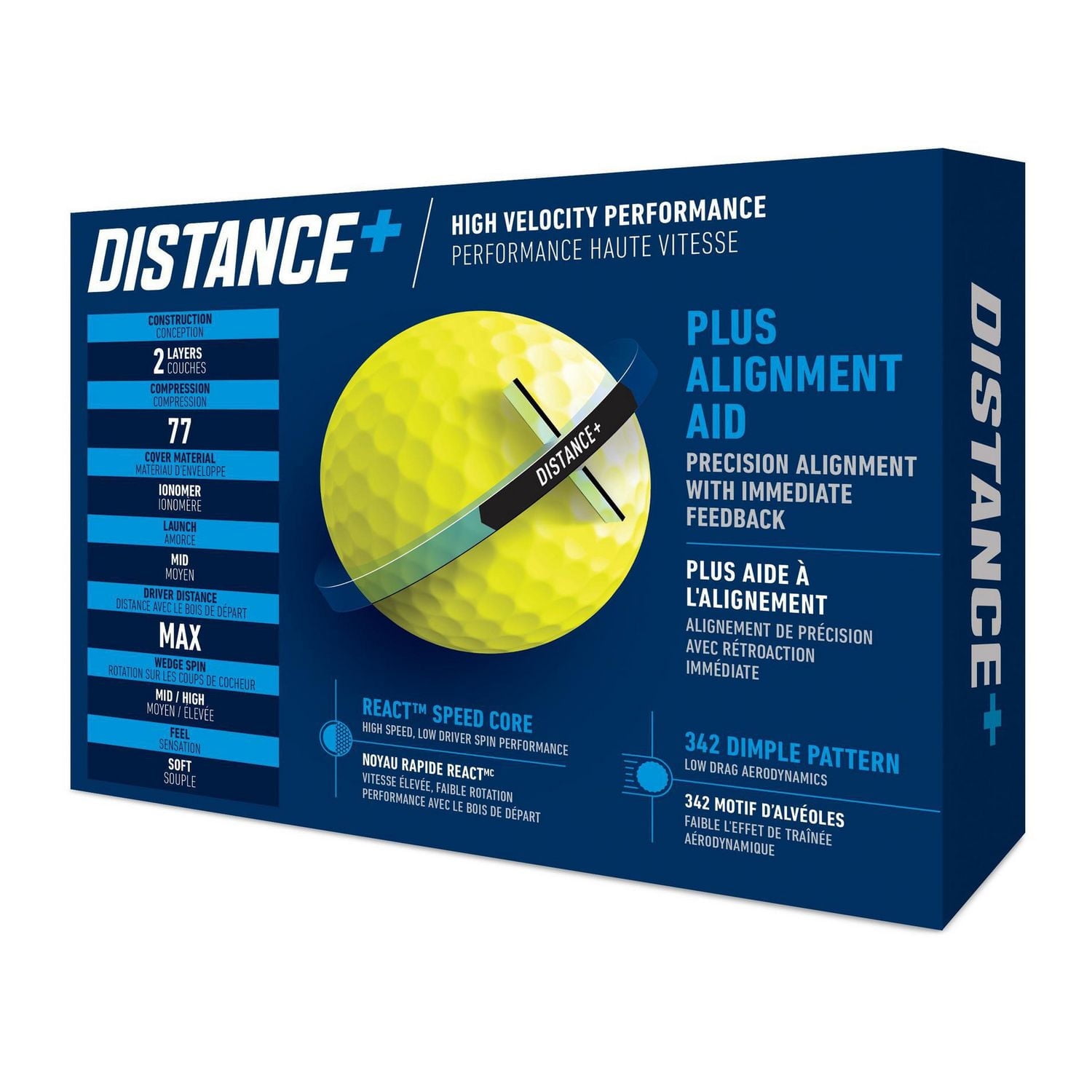 BALLES DE GOLF DISTANCE+ CONÇUE POUR LA VITESSE