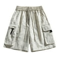 thumbnail image 2 of Dxzfnsa Mens Outdoor Casual Expandable Waist Lightweight Water Resistant Quick Dry Fishing Hiking Shorts S-4XL, 2 of 9