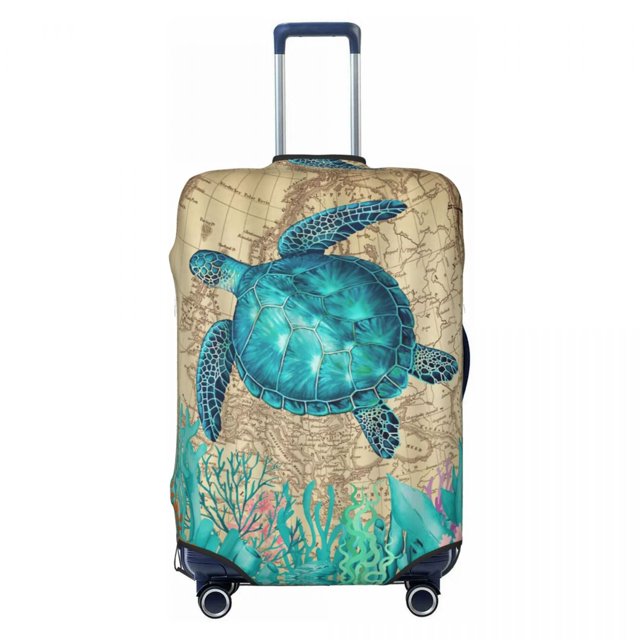 Custom Race To Safety Sea Turtle Suitcase Cover Dust Proof Luggage Covers Protector for 18-32 inch