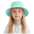 thumbnail image 5 of Toddler Sun Hat Boys Girls Bucket Hat Wide Brim Breathable UPF 50+ Fishing Hat Summer Beach Hat 6-12 Months 12-24 Months 2t 3t 4t 5t 6t 7t 8t 9t Children(Light Green,1-3 Years), 5 of 5