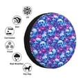 thumbnail image 4 of Fuzoiu blue Skull purple flower Print Universal Spare Tire Cover with Buckle Strap, Waterproof Wheel Covers for Jeep, Trailer, RV, Truck and All Car-14 inch, 4 of 6